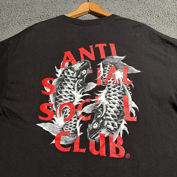 Anti Social Social Club Omakase T-Shirt Black  Size XL Koi Fish USA Made - Picture 2 of 7